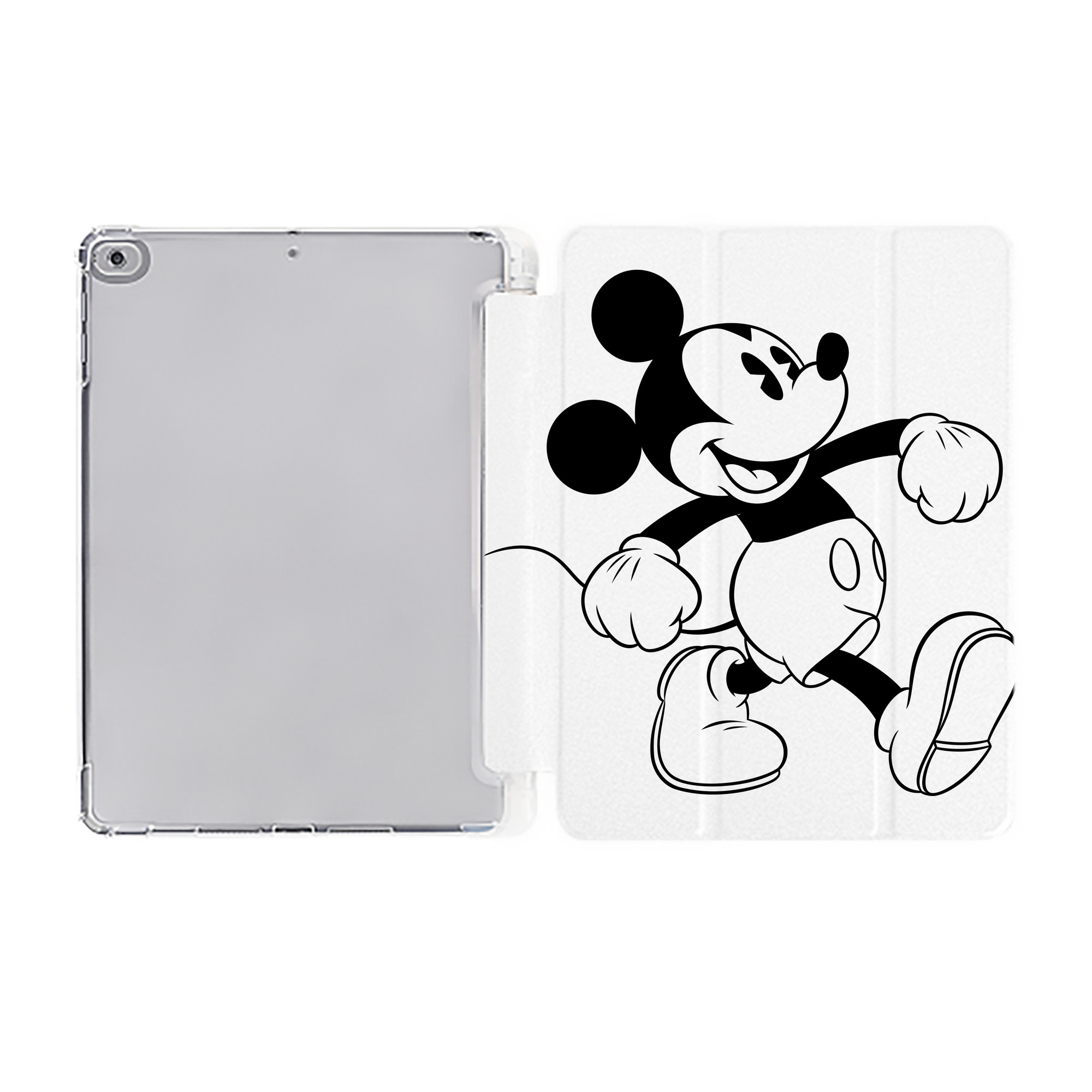 （画像用） ミッキーマウス Mickey Mouse IPad ケース ペン収納付き 三つ折りスタンド PUレザー×シリコン 対応機種9.5/10.5/10.9インチ